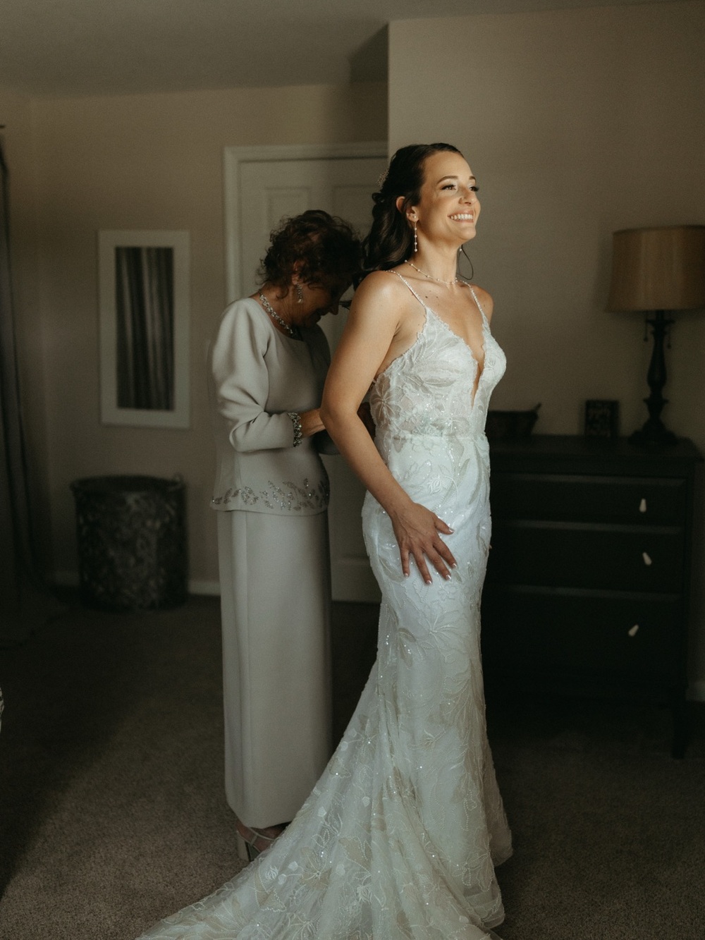 Zavana Bridal Ivory Beaded Lace Bridal Gown